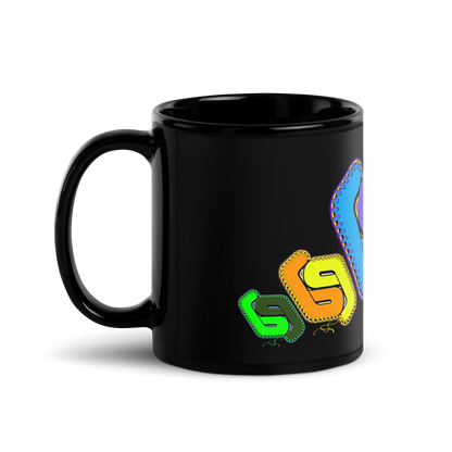 "Laced Up Progression" Black Glossy Mug