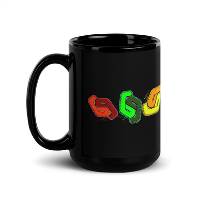 "Laced Up Progression" Black Glossy Mug